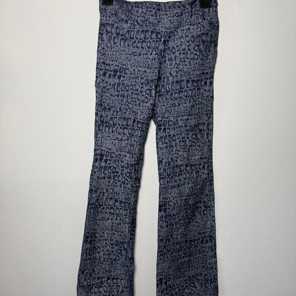 Isabela Low Rise Blue Snake Skin Pants D39